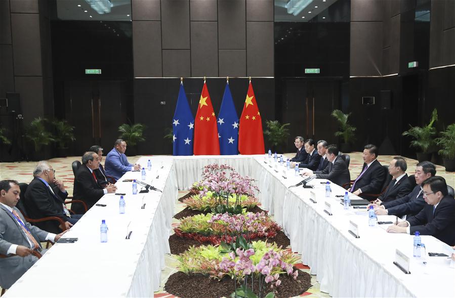 PAPUA NEW GUINEA-CHINA-XI JINPING-LEADERS OF PACIFIC ISLAND NATIONS-MEETING