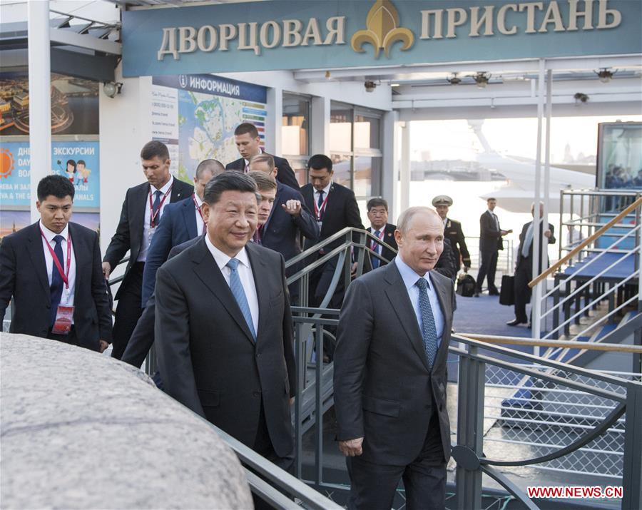 RUSSIA-ST. PETERSBURG-XI JINPING-PUTIN-MEETING