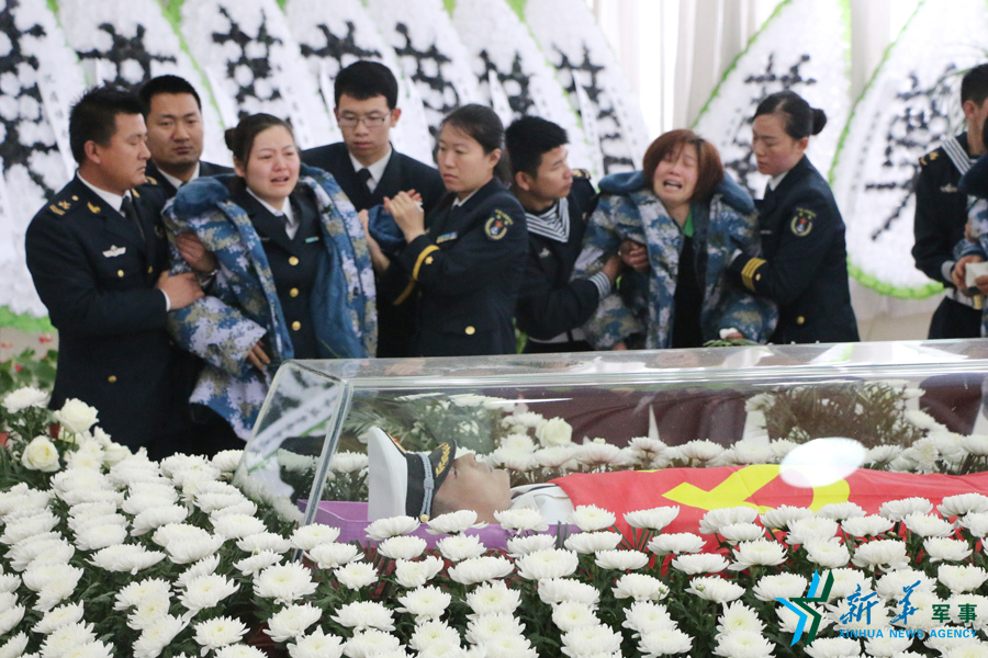 ↑資料圖片：張超烈士遺體告別儀式現場。