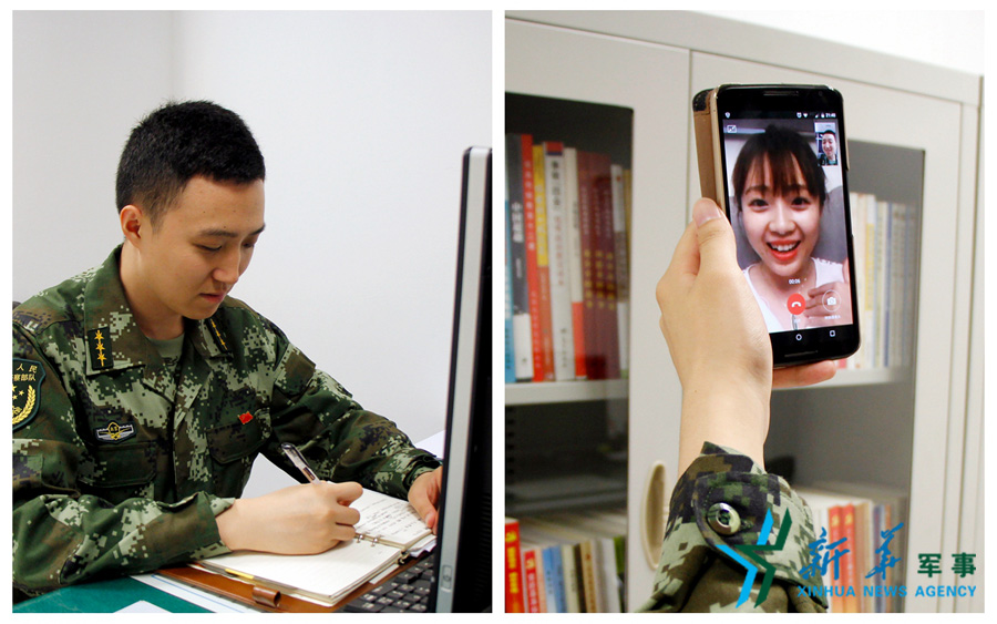 ↑陳德正,武警北京總隊七支隊某中隊指導員。七夕前夜堅守在值班崗位上的他,在結束值班后給妻子打了個視頻電話,通過網絡表達著對妻子的愛意。閆星辰 攝 ↑陳德正,武警北京總隊七支隊某中隊指導員。七夕前夜堅守在值班崗位上的他,在結束值班后給妻子打了個視頻電話,通過網絡表達著對妻子的愛意。閆星辰 攝