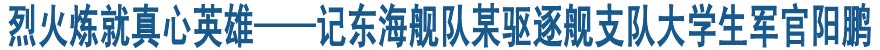 烈火煉就真心英雄——記東海艦隊(duì)某驅(qū)逐艦支隊(duì)大學(xué)生軍官陽(yáng)鵬