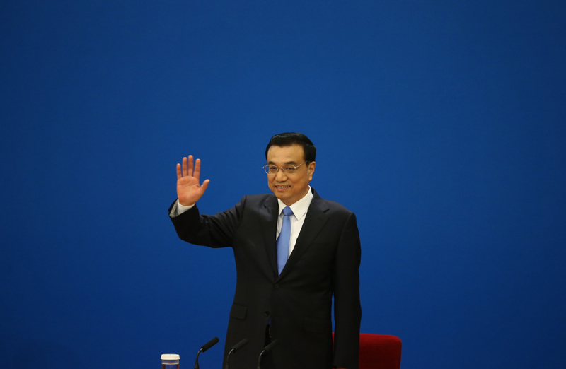 3月15日，國務院總理李克強在北京人民大會堂與中外記者見面，并回答記者提問。新華社記者 陳建力 攝