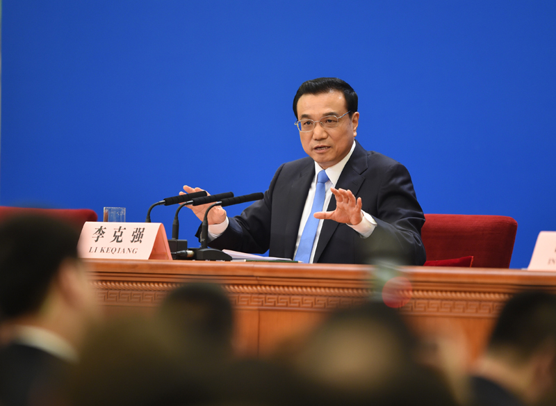 3月15日，國務院總理李克強在北京人民大會堂與中外記者見面，并回答記者提問。新華社記者 謝環馳 攝