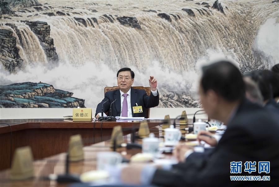 1月29日，十二屆全國(guó)人大常委會(huì)第一百零九次委員長(zhǎng)會(huì)議在北京人民大會(huì)堂舉行，張德江委員長(zhǎng)主持會(huì)議。 新華社記者 李濤 攝