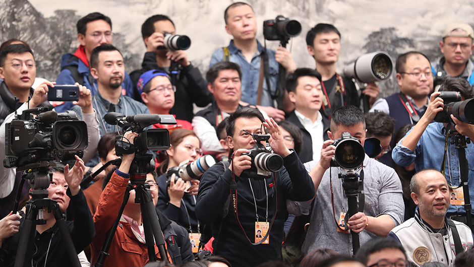 新聞發布會現場記者