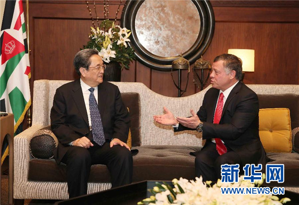 11月9日,正在約旦進(jìn)行正式友好訪問的全國政協(xié)主席俞正聲在安曼會(huì)見約旦國王阿卜杜拉二世。 新華社記者 劉衛(wèi)兵 攝 11月9日,正在約旦進(jìn)行正式友好訪問的全國政協(xié)主席俞正聲在安曼會(huì)見約旦國王阿卜杜拉二世。 新華社記者 劉衛(wèi)兵 攝