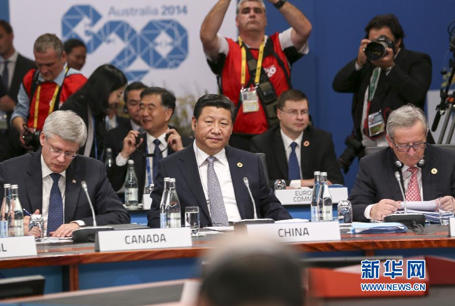 11月15日,二十國集團領導人第九次峰會在澳大利亞布里斯班舉行。國家主席習近平出席會議并發表題為《推動創新發展實現聯動增長》的重要講話。 新華社發 11月15日,二十國集團領導人第九次峰會在澳大利亞布里斯班舉行。國家主席習近平出席會議并發表題為《推動創新發展實現聯動增長》的重要講話。 新華社發