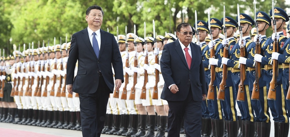 資料圖：習近平同老撾人民革命黨中央總書記、國家主席本揚舉行會談