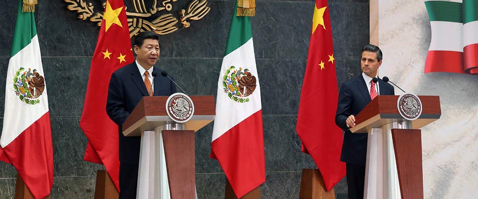 2013年6月，中墨元首共同會見記者